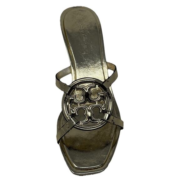 Tory Burch Geo Bombay Miller low heel sandal shoes gold 9 39 - Picture 4 of 8